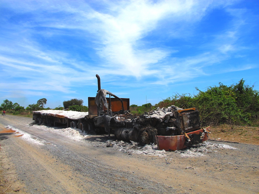 bei Vila de Sena, Holztransporter