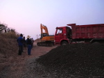 vor Sesheke, Strassenblockade